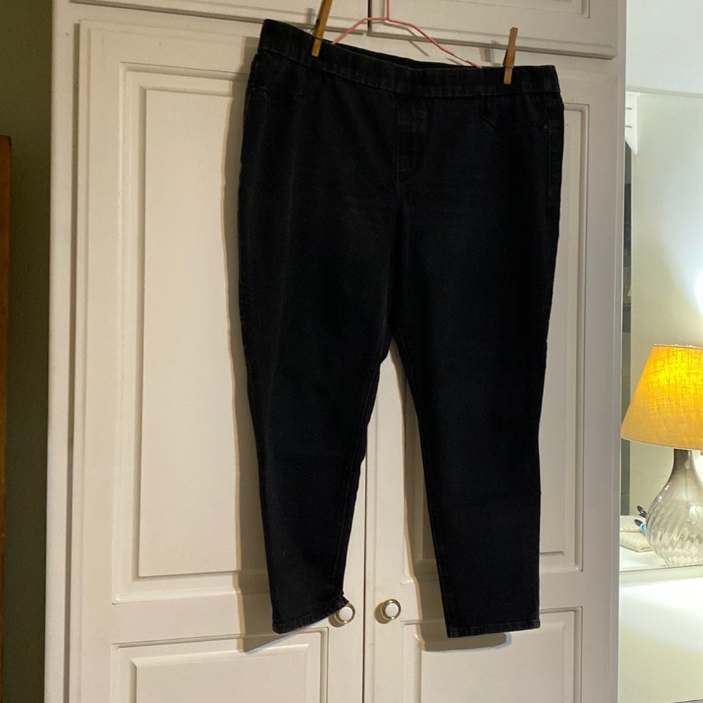 Worn black jeans